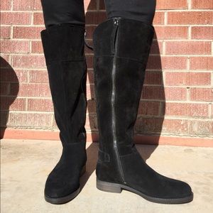 Franco Sarto Christine Black Suede Moto boot